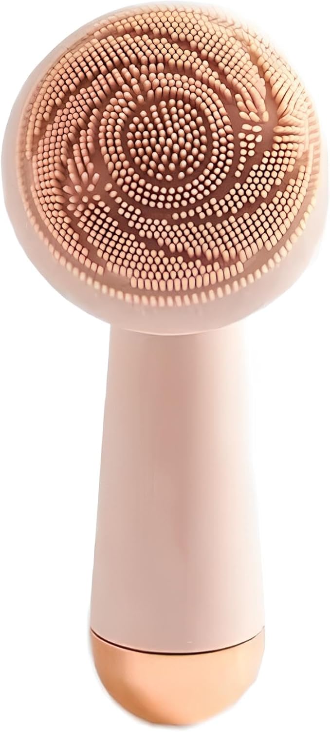 Sonic Facial Cleansing Brush, 4 Rejuvenating Settings, Waterproof Silicone Head, Pink