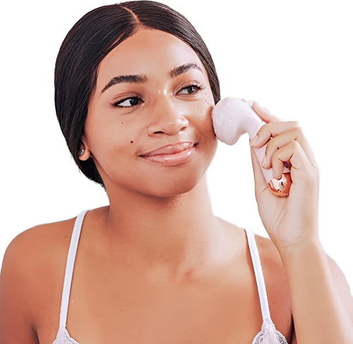Sonic Facial Cleansing Brush, 4 Rejuvenating Settings, Waterproof Silicone Head, Pink